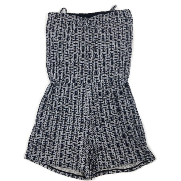 CAbi Pants - CAbi #5116 Resort Romper Halter Shorts NWOT Medium Navy White Black Stretchy